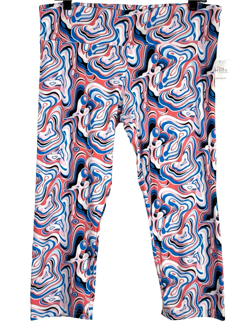 Sexy Basics NWT Anywear Psychedelic Swirl Retro Capri Yoga Pants Size 2XL